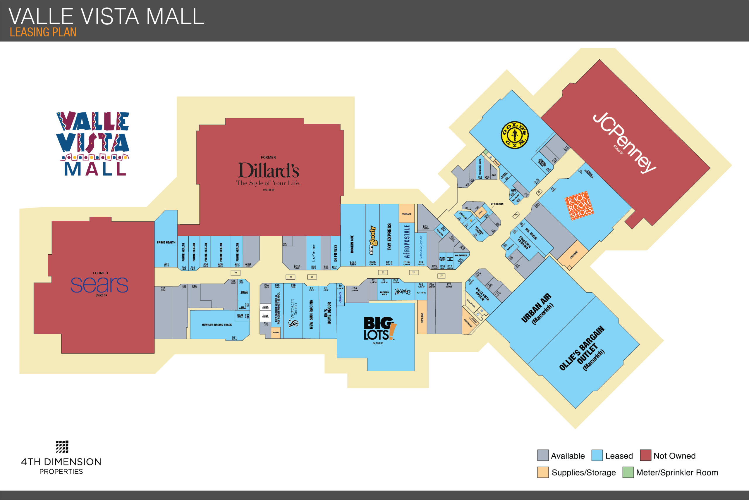 Valle Vista Mall Leasing Map - 03-02-2022